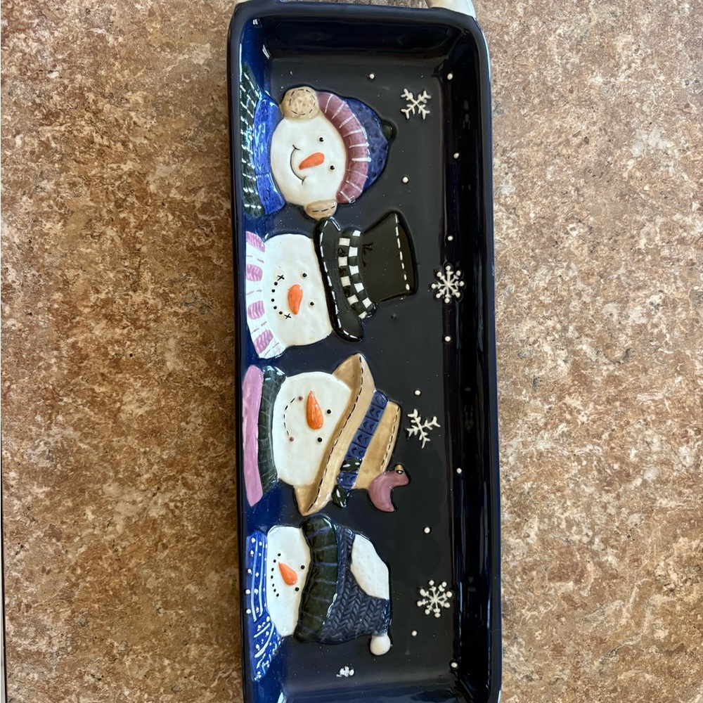 St. Nicholas Square Snowman Tray